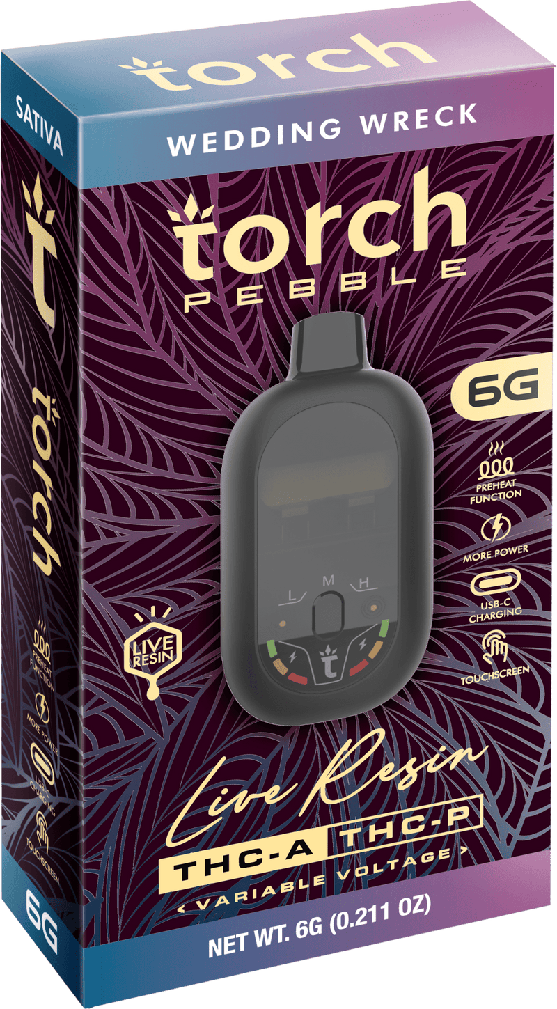 Torch Pebble 6g Live Resin THCA/THCP Disposable - Wedding Wreck - Bandit Distribution