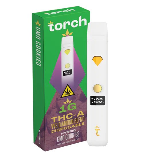 Torch THCA VVS Diamond Blend 1g Disposables - GMO Cookies - Bandit Distribution