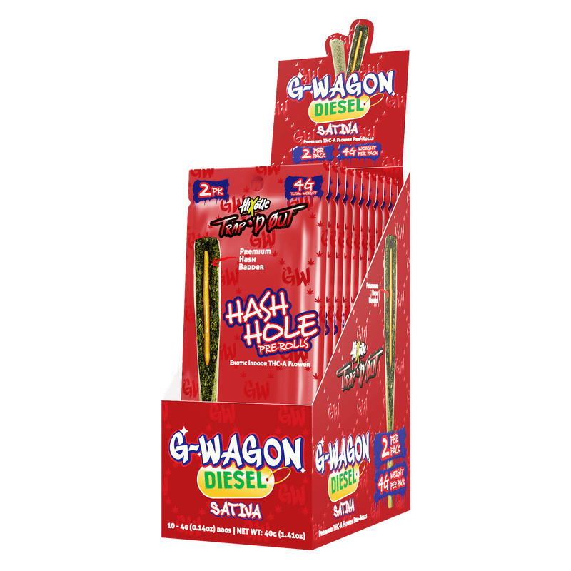 Trap'd Out Hash Holes 2x2g 2pk - 10ct Display - G Wagon - Bandit Distribution
