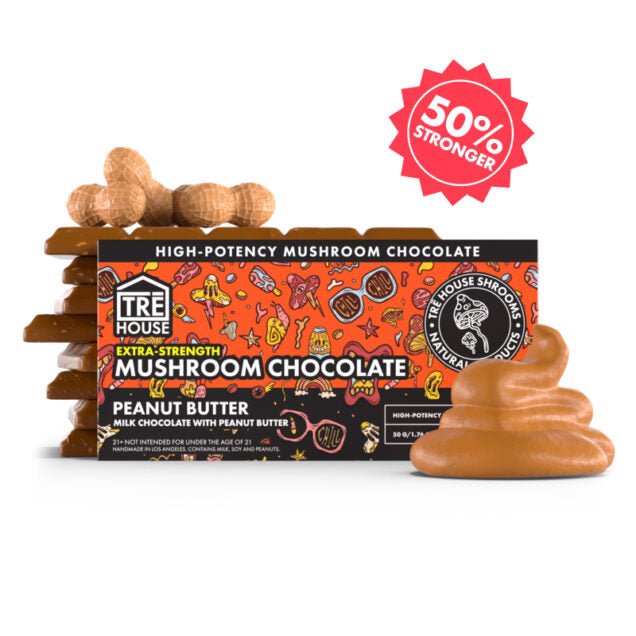 Tre House Magic Mushroom Chocolate Bars - EXTRA STRENGTH - Peanut Butter - Bandit Distribution