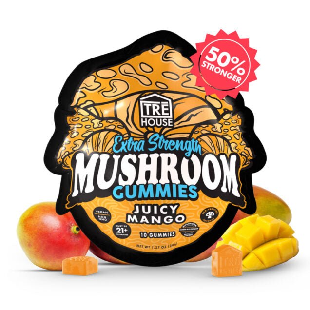 Tre House Magic Mushroom Gummies EXTRA STRENGTH - Juicy Mango - Bandit Distribution
