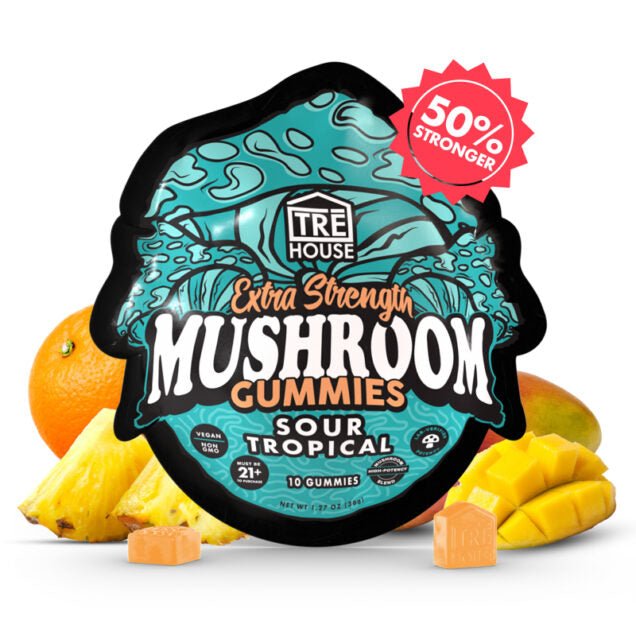Tre House Magic Mushroom Gummies EXTRA STRENGTH - Sour Tropical - Bandit Distribution