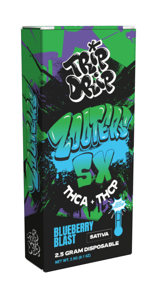 Trip Drip Zooters - 5x Thca+Thcp 2.5g Disposables - Blueberry Blast - Bandit Distribution