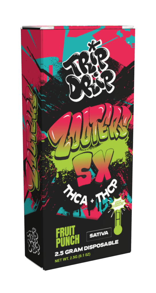 Trip Drip Zooters - 5x Thca+Thcp 2.5g Disposables - Fruit Punch - Bandit Distribution