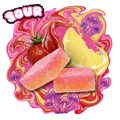 Trippy Double Stacked Bites 120,000mg Display (60 - 2ct Packs) - Sour Strawberry Lemonade / Blue Razz - Bandit Distribution