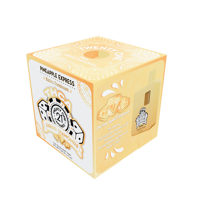 Twenty One - 3ml THCa Disposables - Pineapple Express (Sativa Dominant) - Bandit Distribution