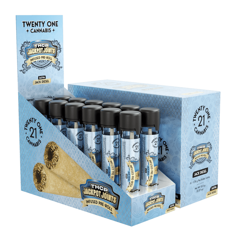 Twenty One - Prerolls - 1.75g - THCP - Jackpot Joints - 12ct Display - Jack Diesel - Bandit Distribution