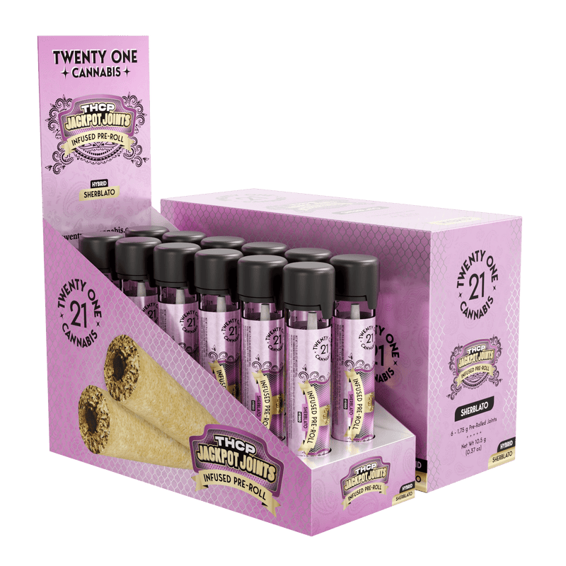 Twenty One - Prerolls - 1.75g - THCP - Jackpot Joints - 12ct Display - Sherbalato - Bandit Distribution