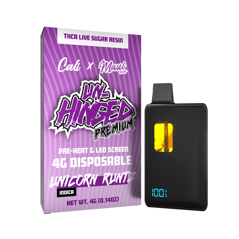Un - Hinged Premium 4g Thca Live Sugar Resin Disposables - Unicorn Runtz - Bandit Distribution
