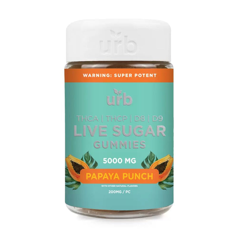 Urb Live Sugar Gummies 5000mg - Papaya Punch - Bandit Distribution