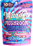 Wunder Entheogenic Blend Mushrooms + Blue Lotus  (12,000mg Blend+1000 Blue Lotus - Pink Lemonade - 10ct Pouch