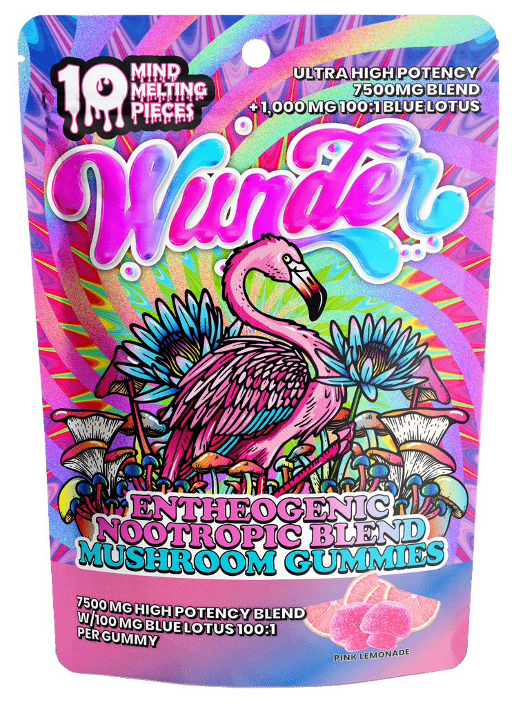 Wunder Entheogenic Blend Mushrooms + Blue Lotus - Pink Lemonade - 10ct Pouch - Hemp Wholesaler