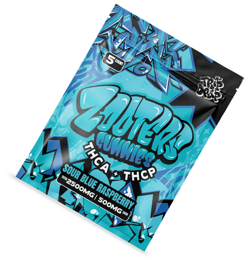 Zooters Gummies THCA+THCP 500mg - Sour Blue Raspberry - Bandit Distribution
