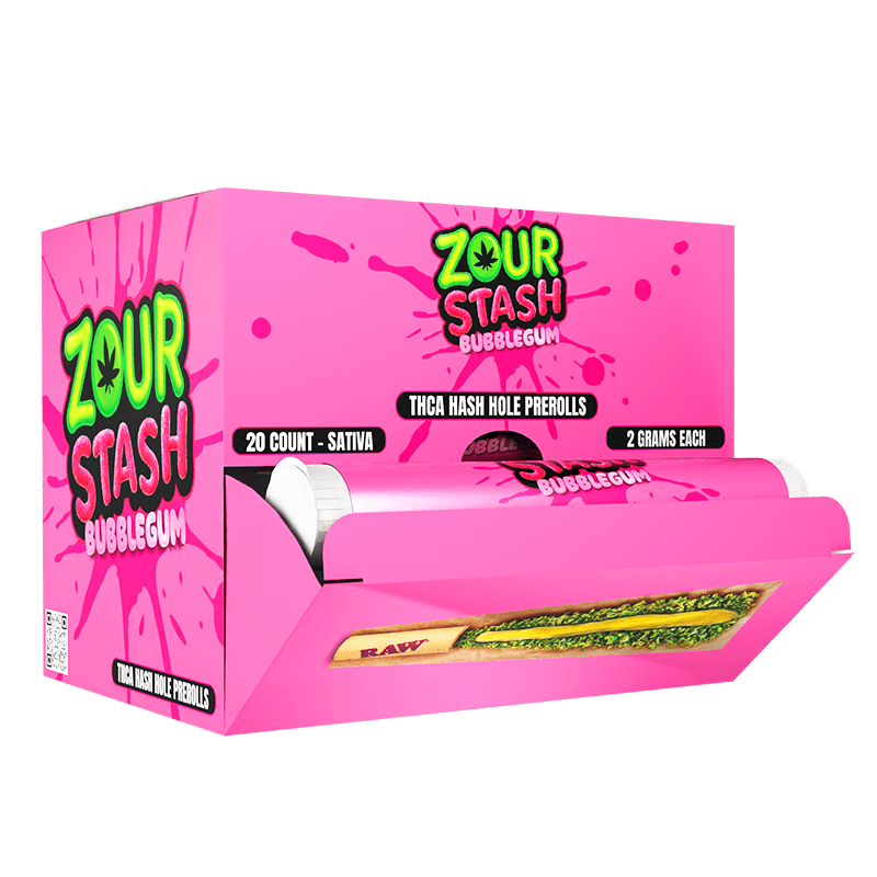 Zour Stash Hash Holes - THCA - 20ct Display - Bubblegum - Bandit Distribution