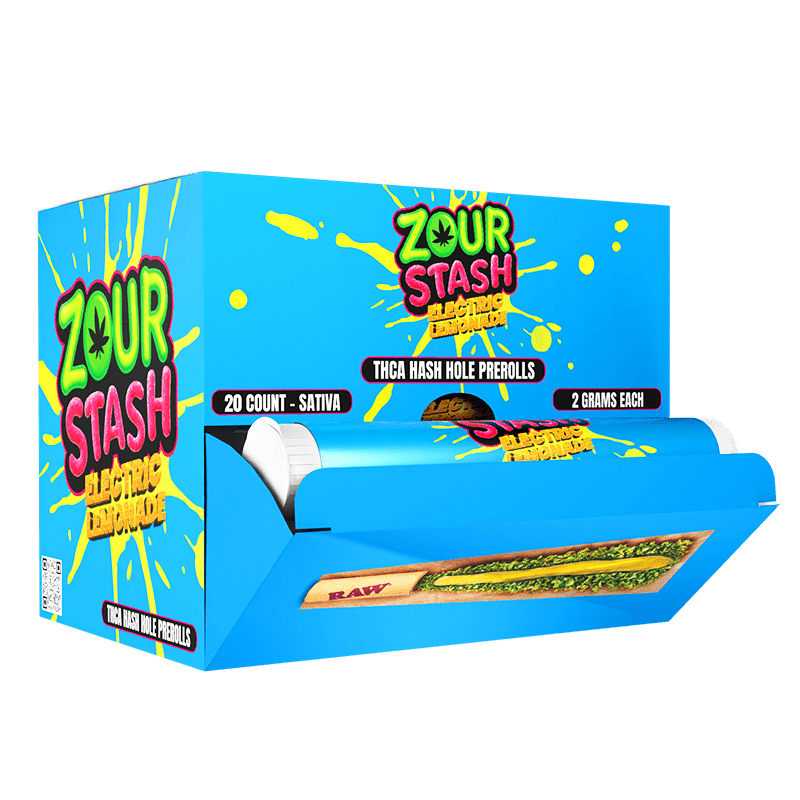 Zour Stash Hash Holes - THCA - 20ct Display - Electric Lemonade - Bandit Distribution