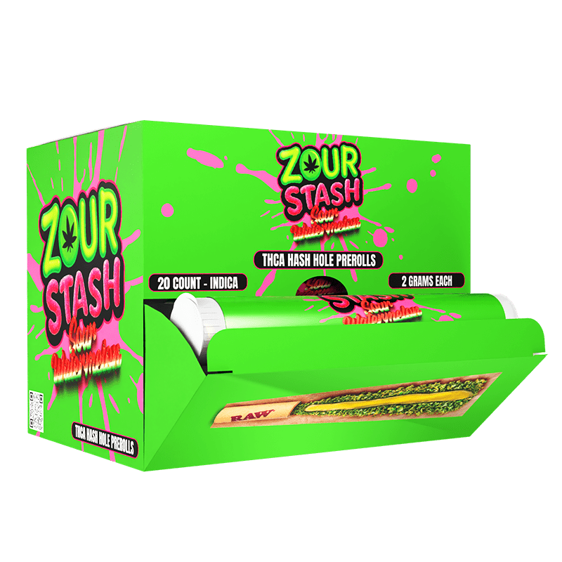 Zour Stash Hash Holes - THCA - 20ct Display - Sour Watermelon - Bandit Distribution