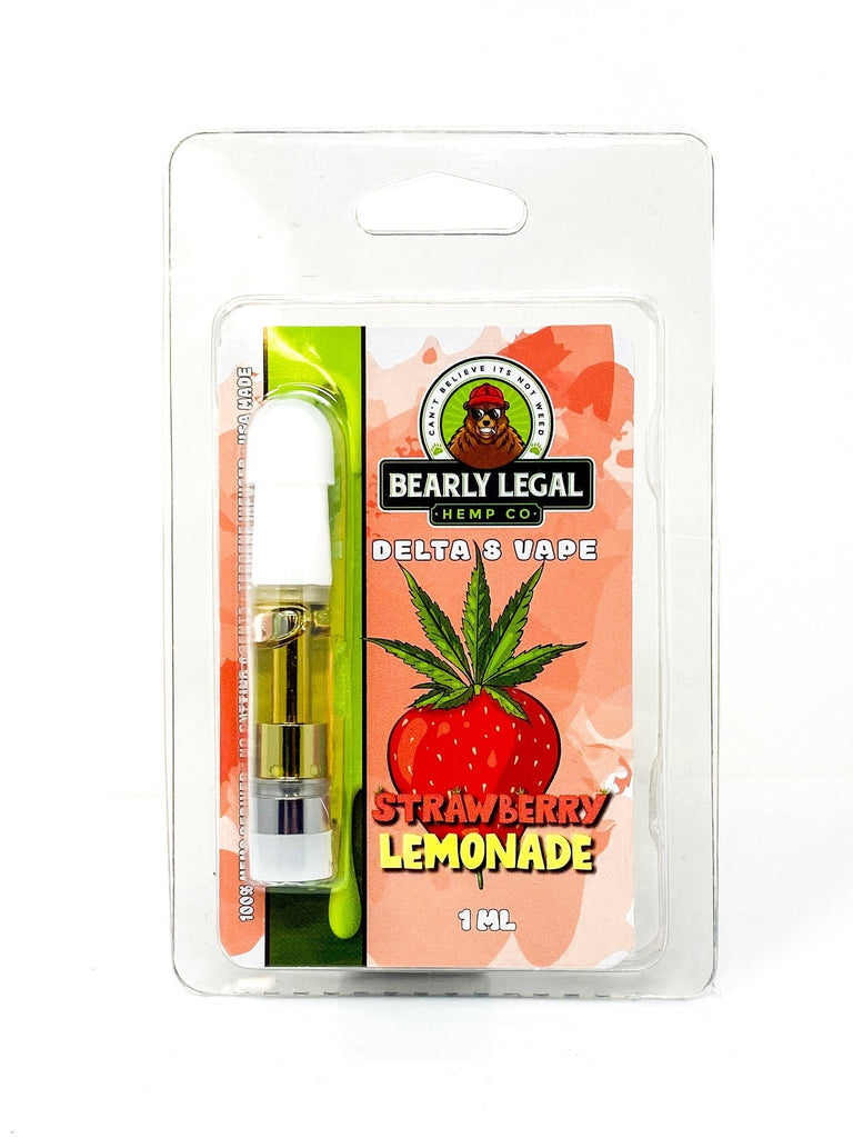 Bearly Legal - Delta 8 Ceramic Vape Cart Tank 1ml - Strawberry Lemonade