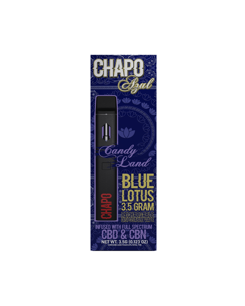 Chapo Azul 3.5 Gram Blue Lotus Disposable Vape -Candy Land / Blue Lotus Blend - HempWholesaler.com