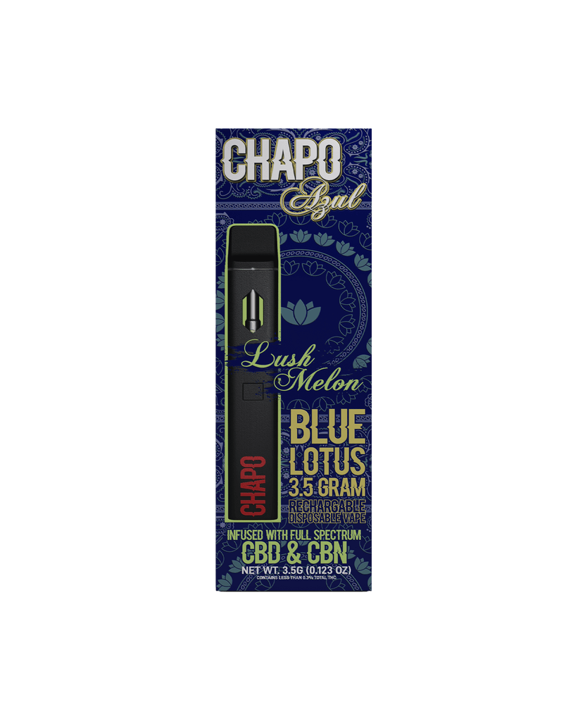 Chapo Azul 3.5 Gram Blue Lotus Disposable Vape -Lush Melon / Blue Lotus Blend - HempWholesaler.com
