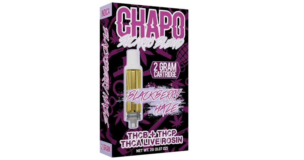 Chapo Sicario Blend 2g Carts - THCa Live Rosin+THCb+THCp - Blackberry Haze - HempWholesaler.com