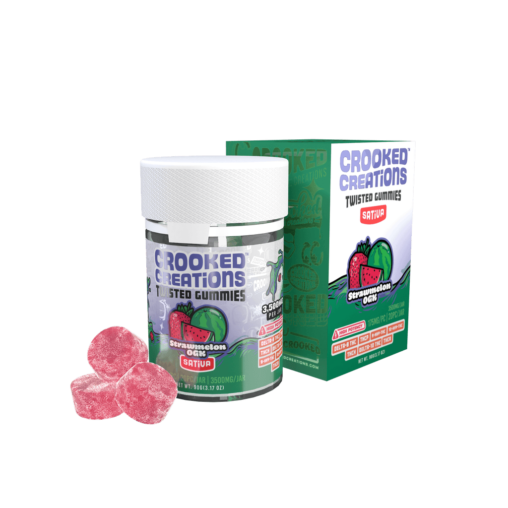 Crooked Creations 3500mg Twisted Gummies - Strawmelon OGK - Bandit Distribution