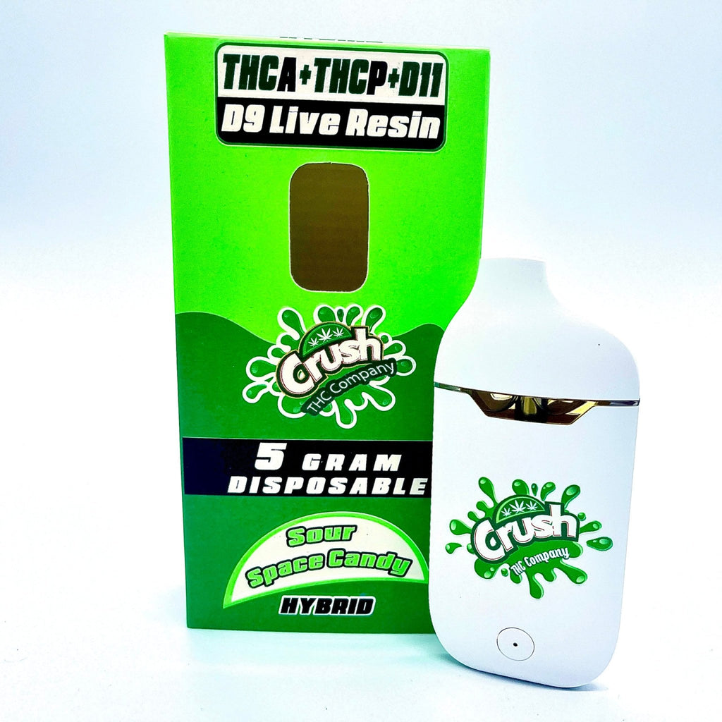 Crush THCA+THCP+D11 with D9 Live Resin 5g Disposables - Sour Space Candy - Bandit Distribution