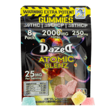 Dazed8 2000mg Atomic Gummies Blend - D9+D9Thcp+D8Thcp - 8 Pack - HempWholesaler.com
