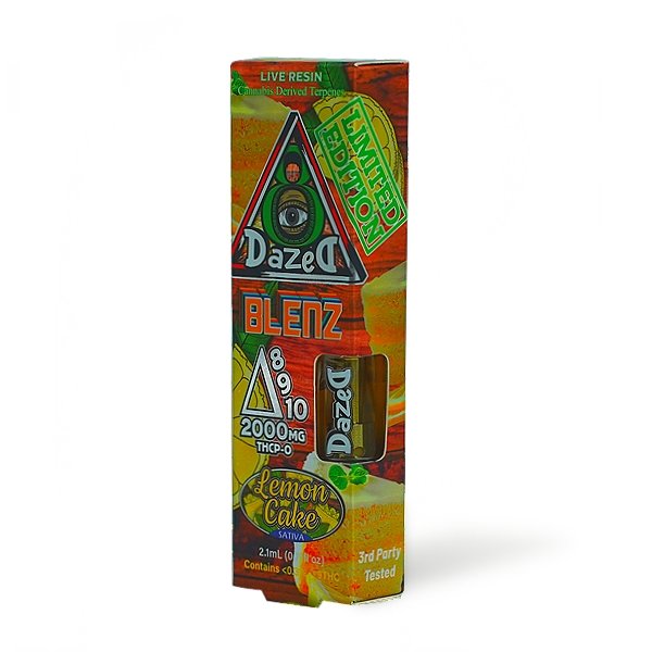 Dazed8 Blenz 2.1g Live Resin Carts - Lemon Cake - 2100mg - HHCO / THCO / THCP-O