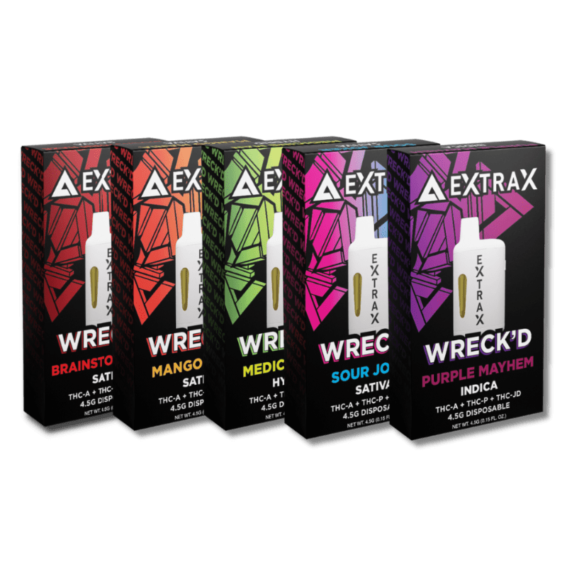 Delta Extrax Wreck'D THCa + THCp 4.5g Disposables - 5 Strains - HempWholesaler.com