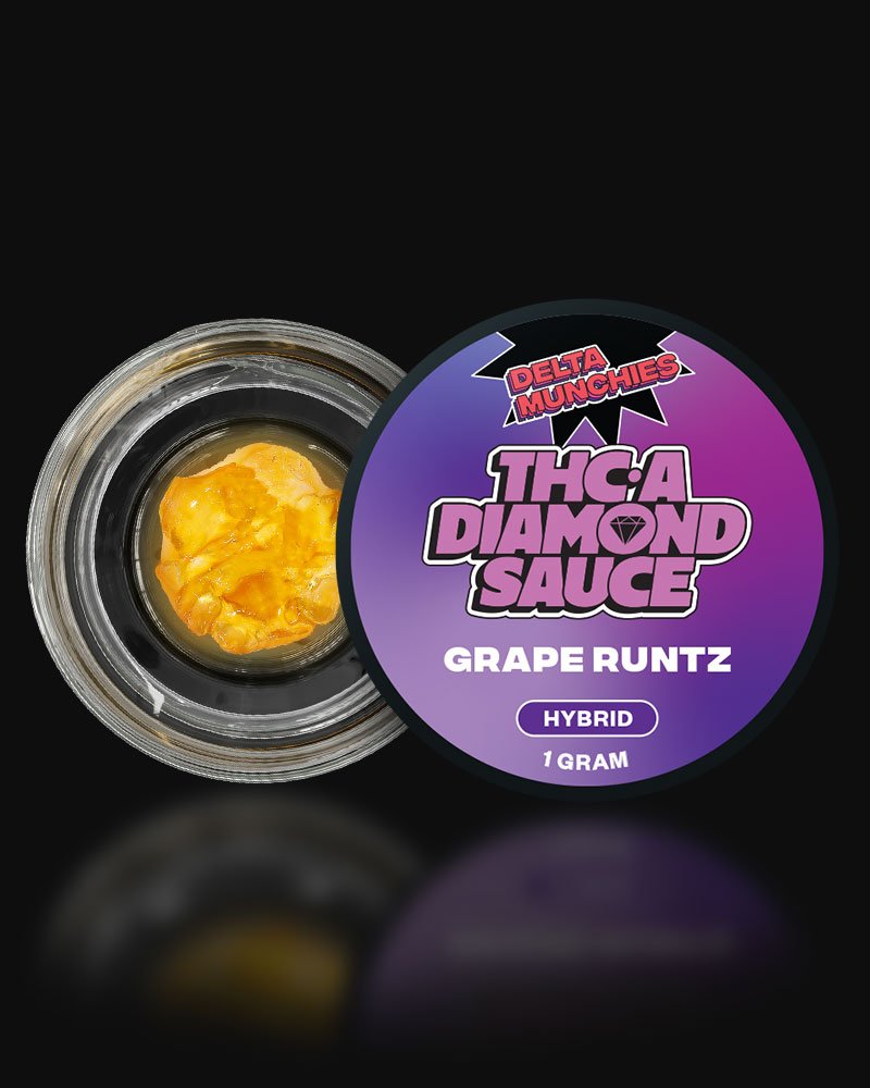 Delta Munchies THC-A Diamond Sauce - Grape Runtz - Bandit Distribution