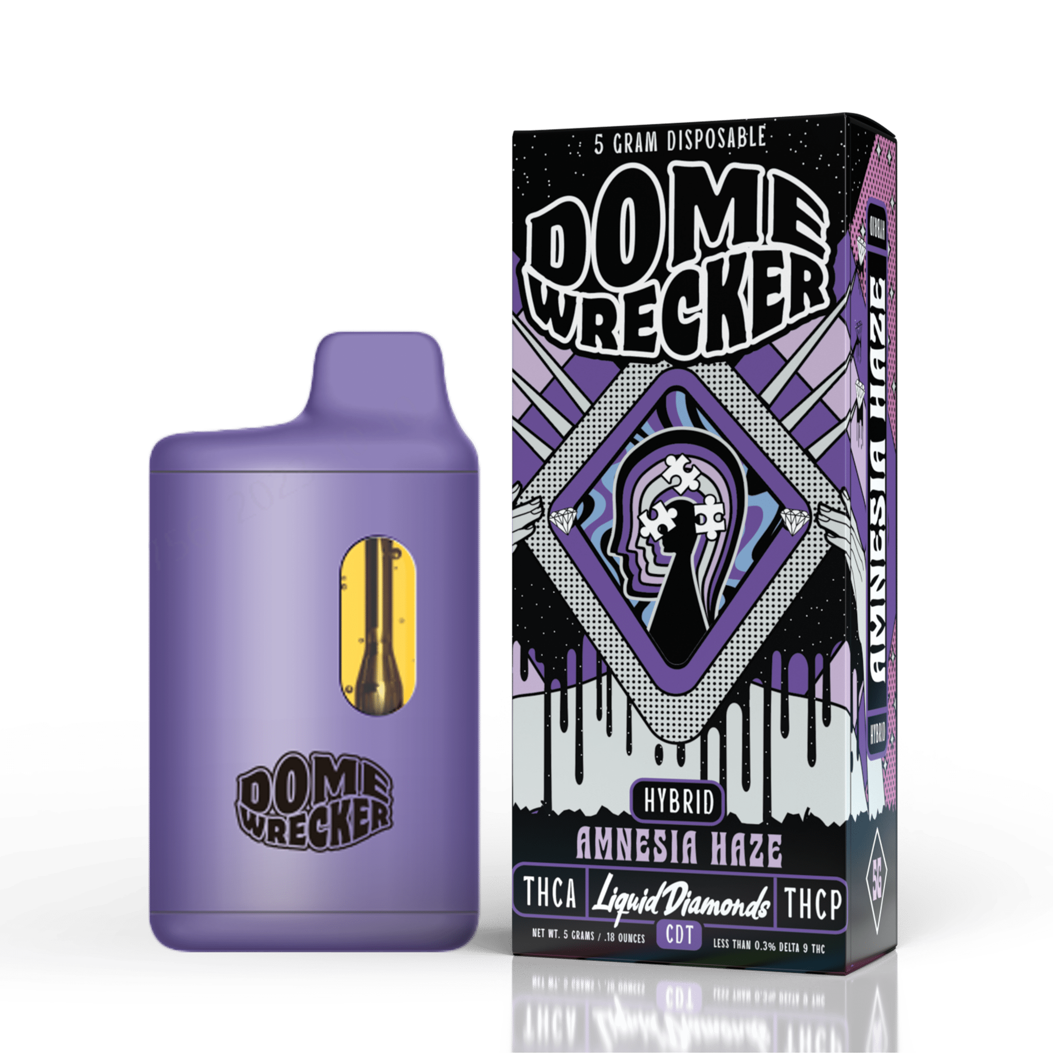 Domewrecker THCa Liquid Diamonds Disposable - 5G - Amnesia Haze (Hybri Bandit Distribution Domewrecker THCa Liquid Diamonds Disposable - 5G - Amnesia Haze (Hybri Bandit Distribution