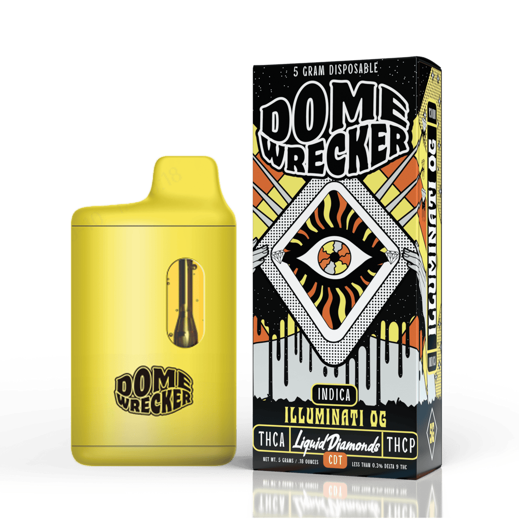 Domewrecker THCa Liquid Diamonds Disposable - 5G - Illuminati OG (Indi   Bandit Distribution