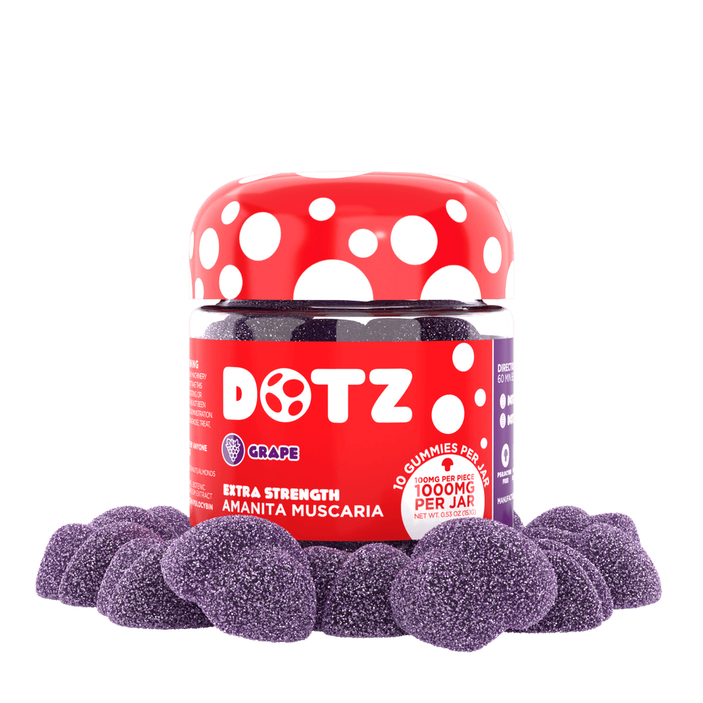 Dotz Extra Strength Amanita Gummies - 10ct - Grape - Mushroom edibles - HempWholesaler.com