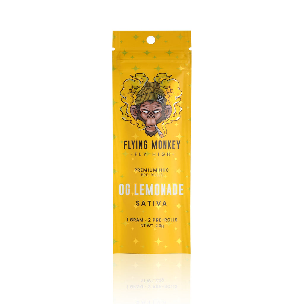Flying Monkey 1g HHC Infused Pre Rolls (2ct) OG Lemonade