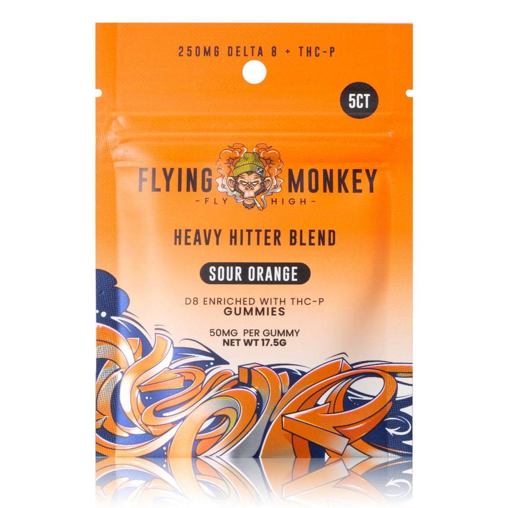 Flying Monkey Heavy Hitter Gummy Bag (250mg) - D8 + THCP Sour Orange