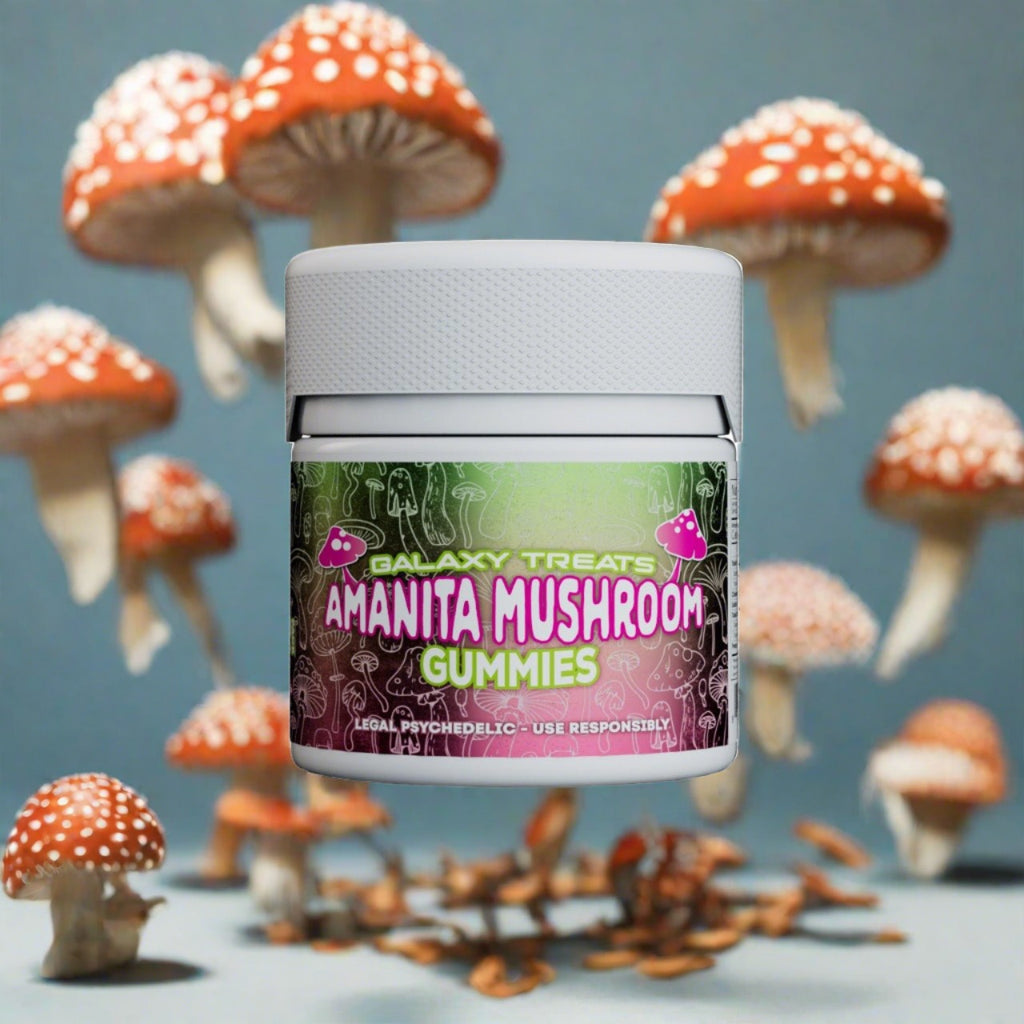 Galaxy Treats - Amanita Mushroom Gummies - Mango - 1050mg Jar