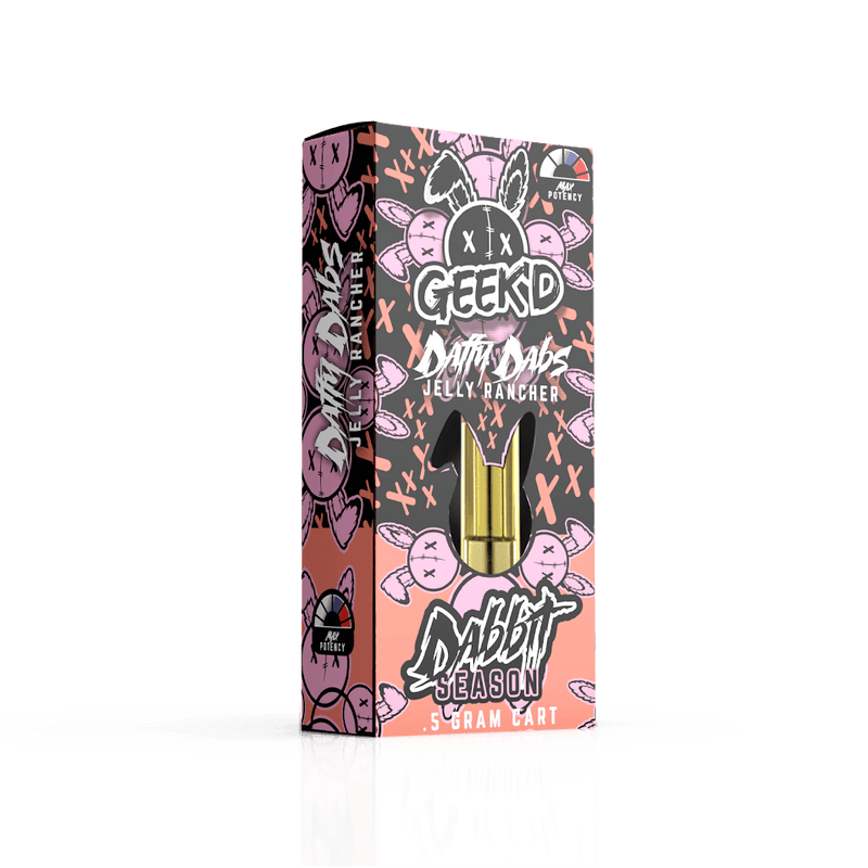 Geek'd Dabbit THCa + 20x THCp 0.5g Carts - Daffy Dabs Jelly Rancher - HempWholesaler.com