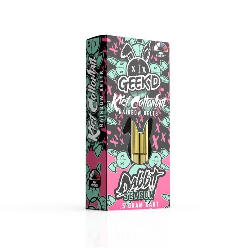 Geek'd Dabbit THCa + 20x THCp 0.5g Carts - Kief Cottontail Rainbow Belts - HempWholesaler.com