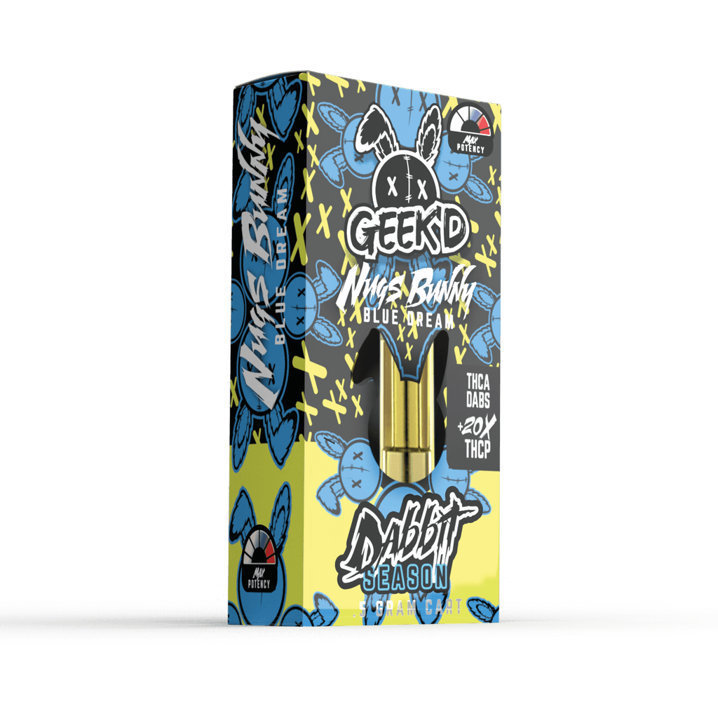Geek'd Dabbit THCa + 20x THCp 0.5g Carts - Nugs Bunny Blue Dream Bandit Distribution Geek'd Dabbit THCa + 20x THCp 0.5g Carts - Nugs Bunny Blue Dream Bandit Distribution