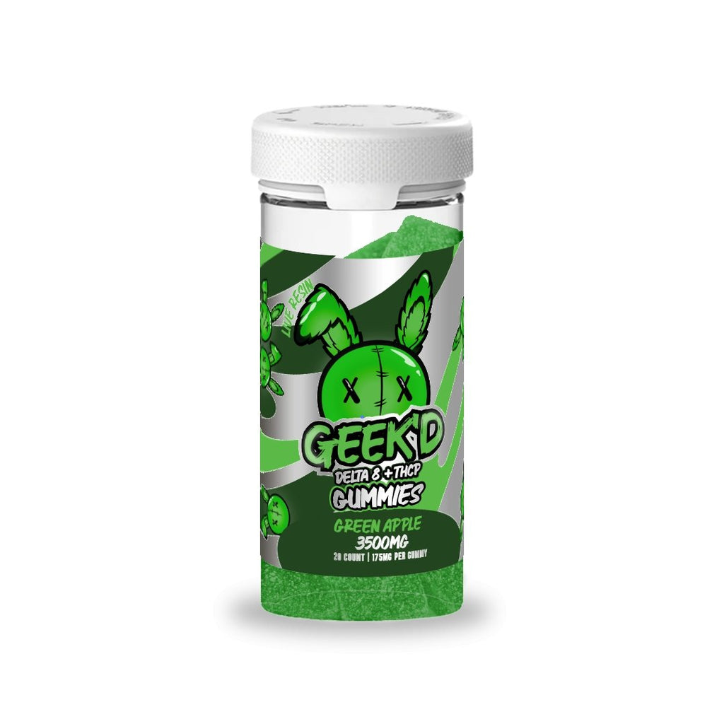 Geek'd Extrax Gummies D8 + THCP - 3500mg - Green Apple - Bandit Distribution