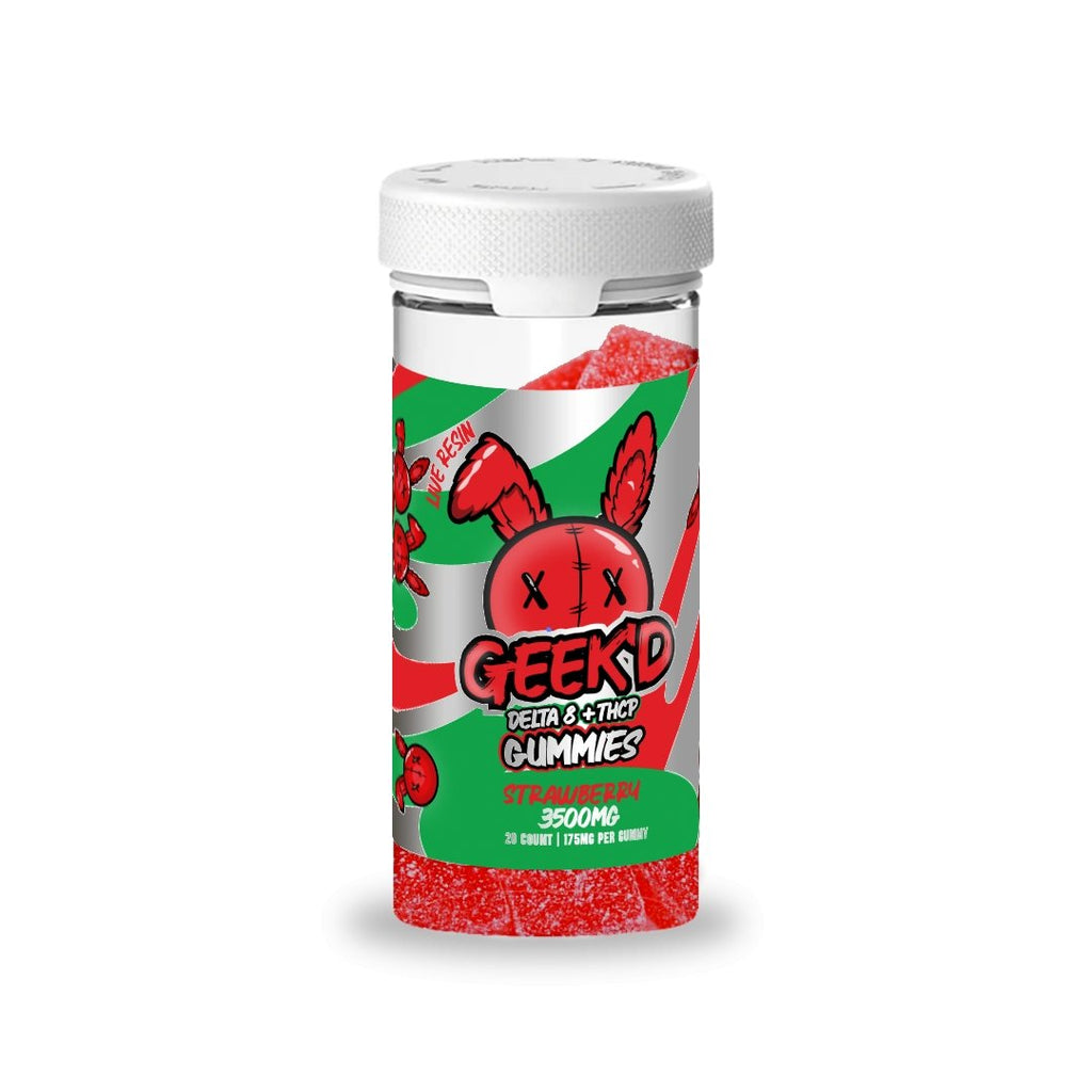 Geek'd Extrax Gummies D8 + THCP - 3500mg - Strawberry - Bandit Distribution