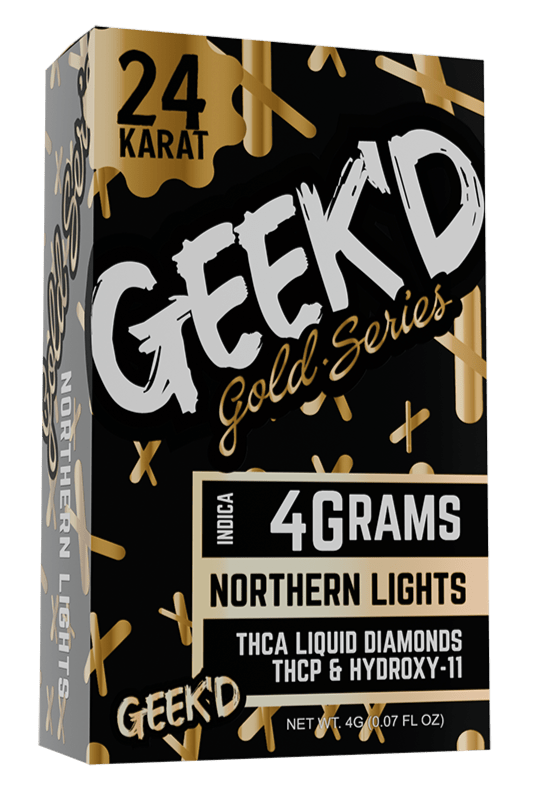 Geek'D Gold Series 4g Disposable - Thca Liquid Diamonds/ThcP/Hydroxy- 11 - Northern LIghts - HempWholesaler.com