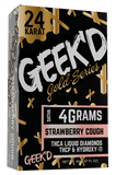 Geek'D Gold Series 4g Disposable - Thca Liquid Diamonds/ThcP/Hydroxy- 11 - Strawberry Cough - HempWholesaler.com