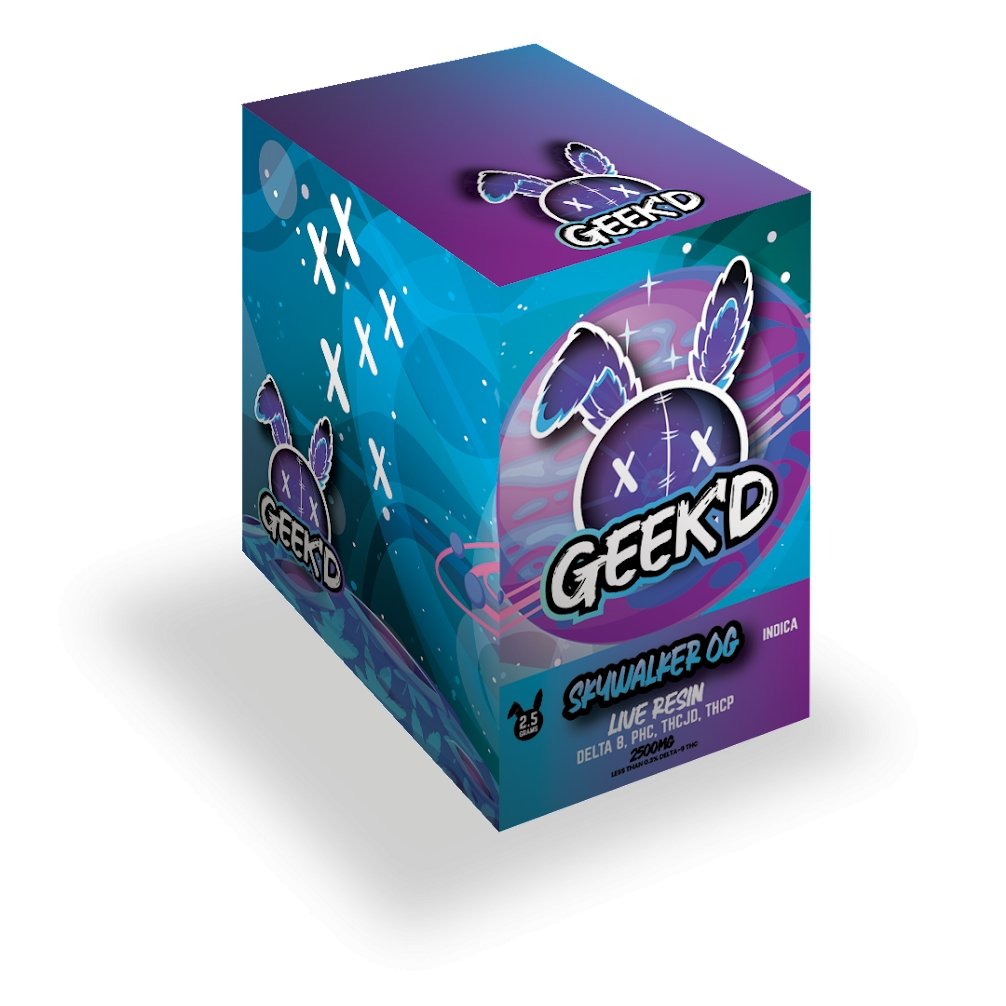 Geek'd Live Resin 2.5g Disposable (D8/PHC/THCJD/THCP) - Skywalker OG Bandit Distribution Geek'd Live Resin 2.5g Disposable (D8/PHC/THCJD/THCP) - Skywalker OG Bandit Distribution
