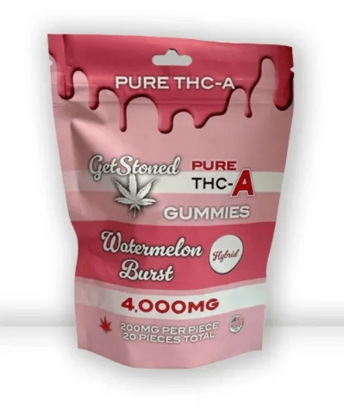 Get Stoned THCA Gummies - 20ct - 4000mg - Watermelon Burst - Bandit Distribution