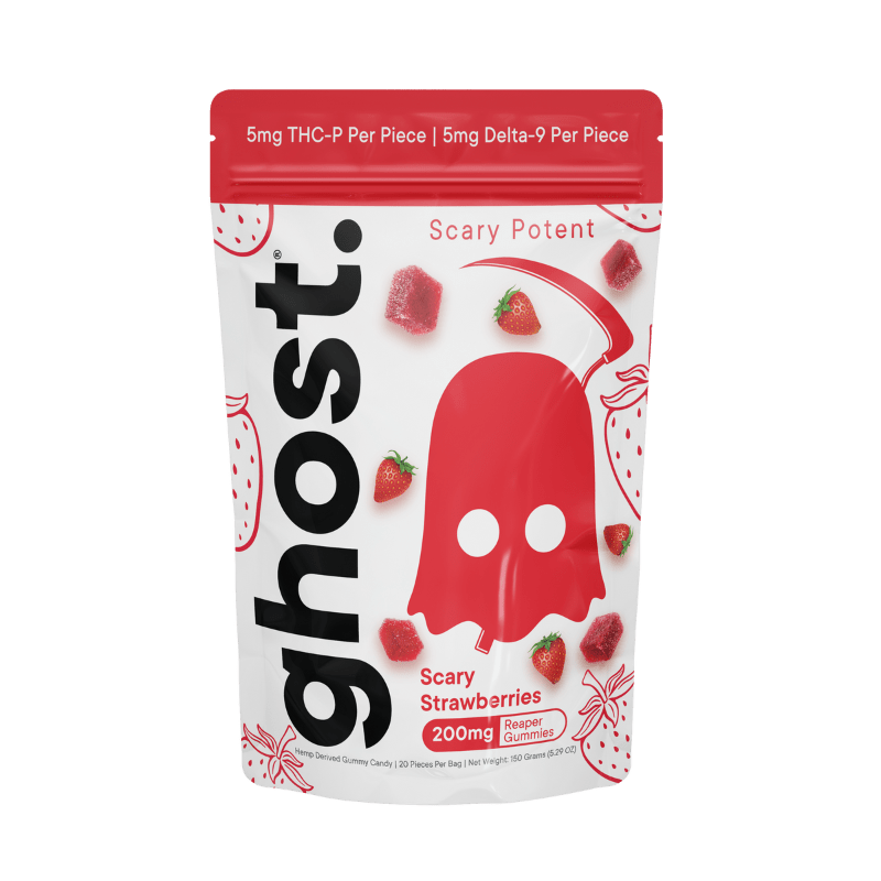 Ghost Reaper 200mg D9+THCp Gummies - Scary Strawberry - HempWholesaler.com