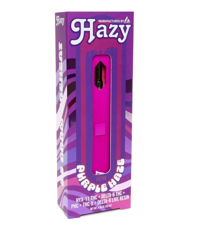 Hazy Extrax Pre Heat 3.5g Disposable - HXY-11, Delta-6 THC, PHC, THC-X, and Delta-8 THC - Purple Haze - HempWholesaler.com