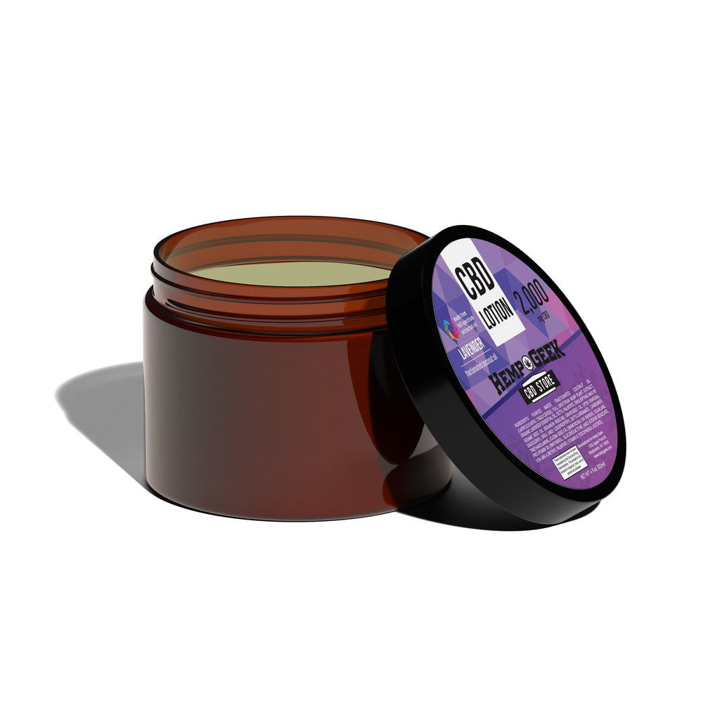 Hemp Geek CBD Lotion Jars - (4oz & 8oz) 2000 & 4000mg Lavender 4oz