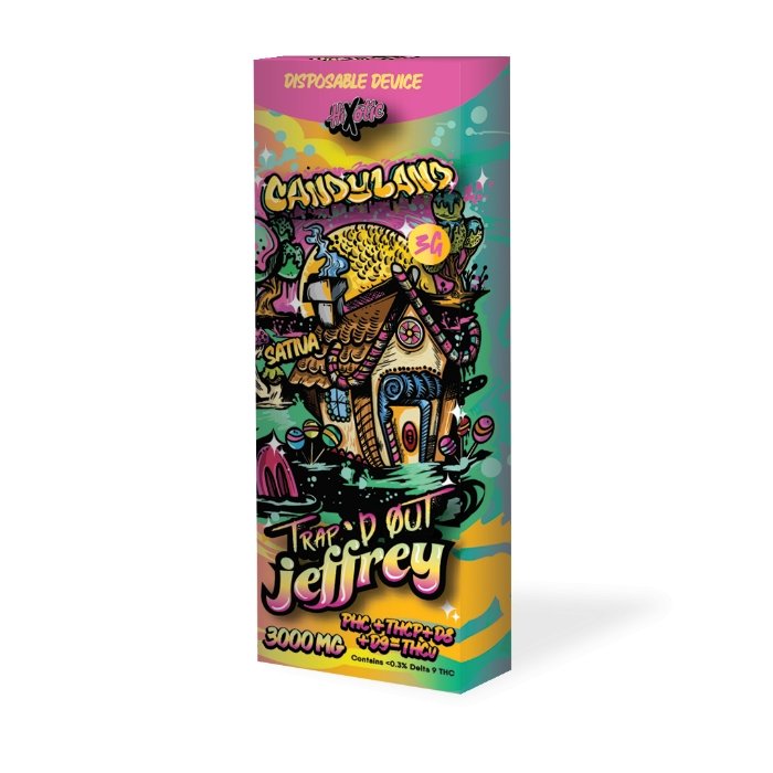 HiXotic - "Trap'd Out Jeffrey" 3g disposable - 5 Pack Display - Candyland - Bandit Distribution
