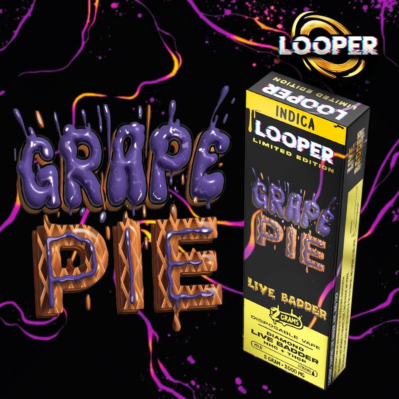 Looper Diamond Live Badder THCa 2g Disposables - Grape Pie - HempWholesaler.com